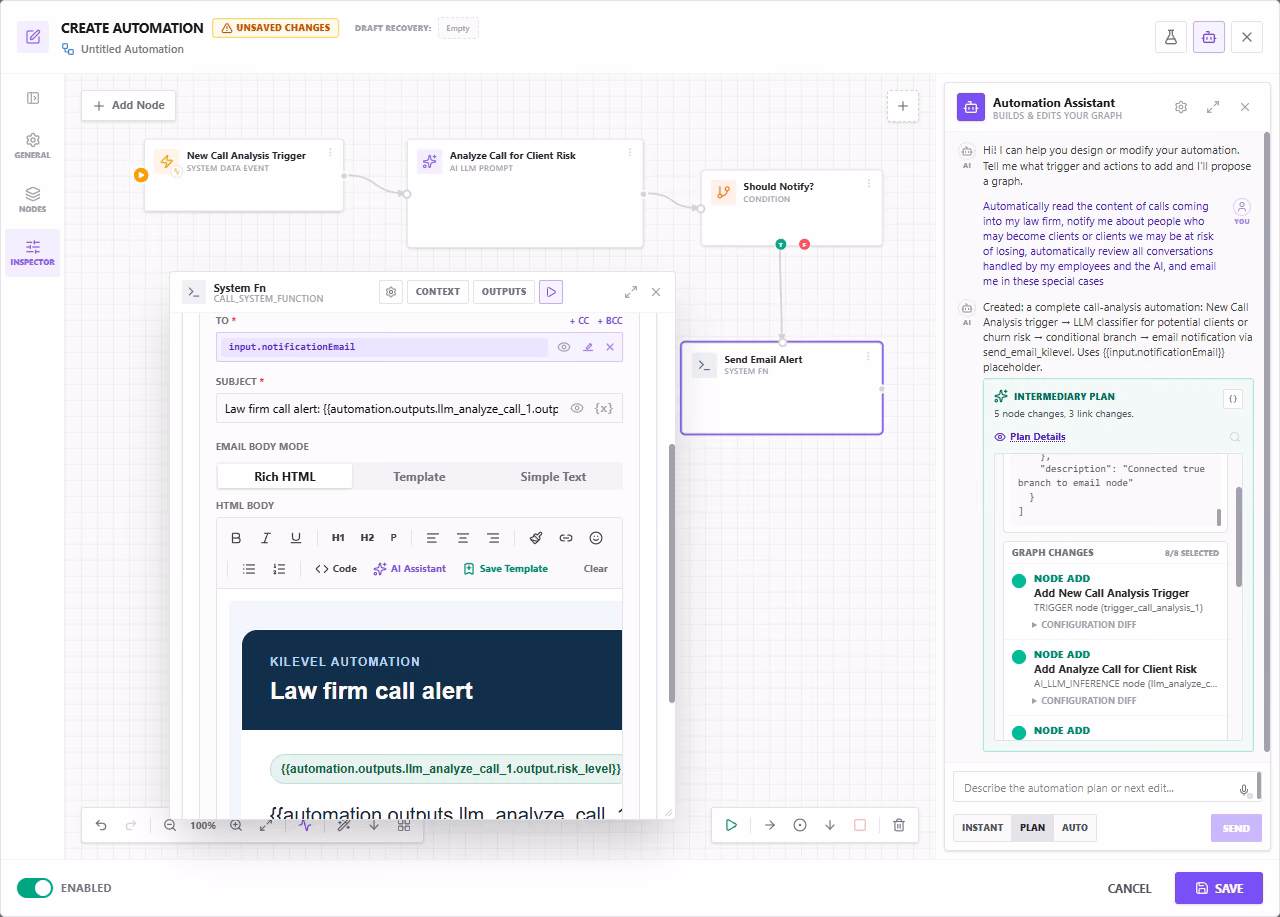 Automation canvas screenshot